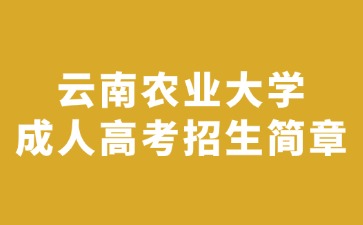 2024年云南農(nóng)業(yè)大學成人高考招生簡章